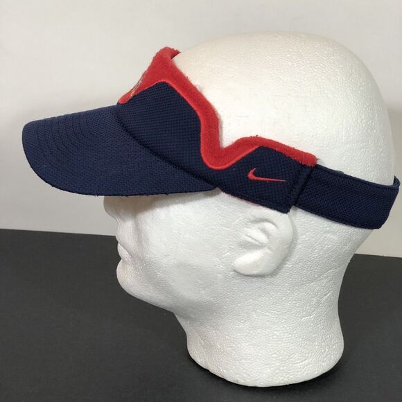 KU Visor Jayhawk Logo Red and Blue Terry Cloth University of Kansas Nike - Picture 7 of 10